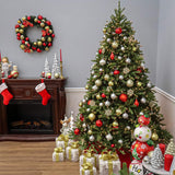 National Tree Company 'Feel Real' Pre-lit Artificial Christmas Tree Includes Pre-strung White Lights Jersey Fraser Fir - 7.5 ft National Tree Company
