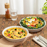 BTAT- Ceramic Pie Dish, 2 pcs, 10.5" and 9.5", White Pie Pans for Baking, Deep Dish Pie Plate, Deep Dish Pie Pan, Deep Pie Dish for Baking, Pie Plates for Baking, Deep Pie Dish, Pie Baking Dish Brew To A Tea