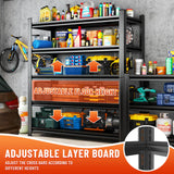 Hymnxemo Heavy Duty 5-Tier Shelving Unit 2500LBS Capacity - Adjustable Steel Garage Shelves for Warehouse, Basement Storage(45.3''W×17.7''D×71''H) Hymnxemo