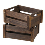 Edergoo Wooden Crates, Farmhouse Wooden Crates for Storage, Rustic Handmade Wood Crate with Handles, Durable Wooden Crates for Display, Medium Wooden Crate Box, Wooden Crates for Decor, 2 Pack, Brown Edergoo