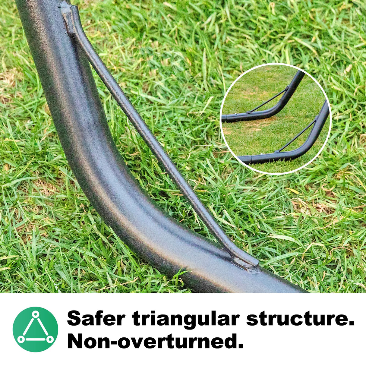 gafete Universal 2 Person Hammock Stand Only, 600 lbs Capacity, Adjustable Heavy Duty Powder-Coated Steel Stand, Multi-Use, Fits 9ft to 14ft Hammocks, XXL Size (Black) gafete