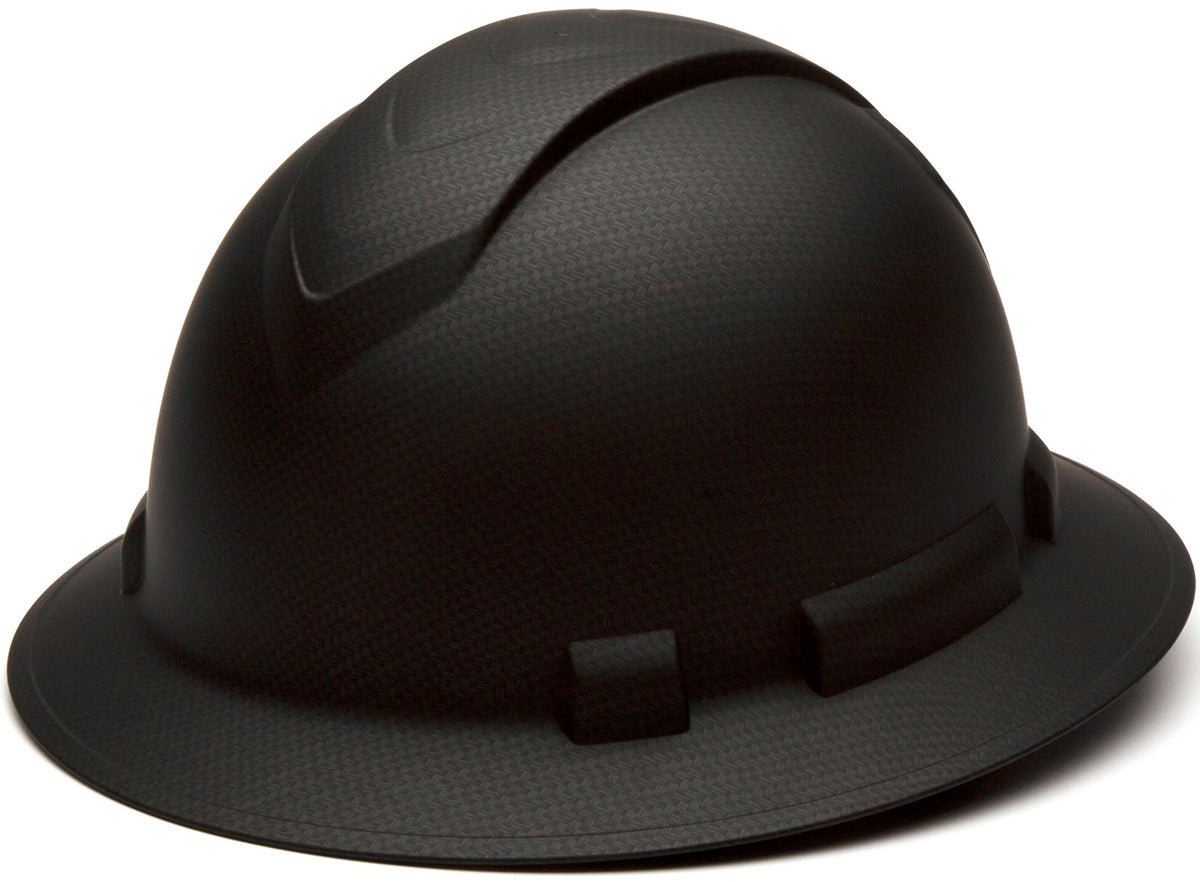 Pyramex Safety Ridgeline Full Brim Hard Hat, 4-Point Ratchet Suspension, Matte Black Graphite Pattern Pyramex Safety