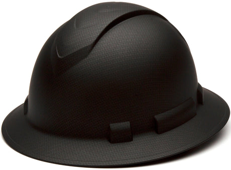 Pyramex Safety Ridgeline Full Brim Hard Hat, 4-Point Ratchet Suspension, Matte Black Graphite Pattern Pyramex Safety