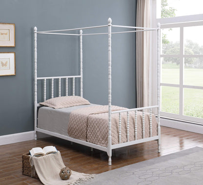 Betony White Canopy Twin Bed by Coaster Home Furnishings - WoodArtSupply