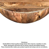 The Urban Port Mango Wood Coffee Table in Round Shape, Dark Brown The Urban Port