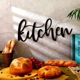 Maxdot Kitchen Metal Cutout Sign Word Wall Decor Farmhouse Kitchen Metal Word Wall Art Sign for Home Dining Room Restaurant,15.7 x 6.7 Inch (Black) Maxdot