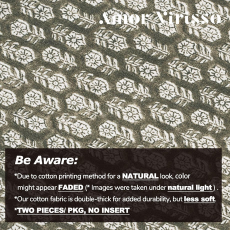 Amor Virisso 20x20 Pillow Covers Floral Pillow Covers Farmhouse Neutral Pillow Covers Decorative Pillows for Couch Accent Sofa Pillows 1PC, Olive Green Amor Virisso