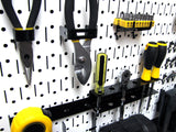 Wall Control Modular Pegboard Tool Organizer System - Wall-Mounted Metal Peg Board Tool Storage Unit for Wall Storage Tiling (White Pegboard) Wall Control