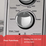 BLACK+DECKER 4-Slice Toaster Oven, TO1745SSG-1A, Even Toast, 4 Cooking Functions Bake, Broil, Toast and Keep Warm, Removable Crumb Tray, Timer BLACK+DECKER