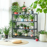 HCHQHS Bookshelf, 4-Tier Industrial Bookcase, Black Open Book Shelf, Freestanding Tall Bookshelves with Metal Frame HCHQHS