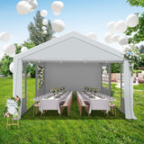 QZEN 20'x20' Canopy Party Tent, Heavy Duty Wedding Tent with Removable Sidewall & 4 Sand Bags, Outdoor Event Tent for Wedding, Birthday Party (20' x 20') QZEN