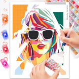 LETISH 5D Diamond Painting for Adults,DIY Diamond Painting Kits,Diamond Painting Kit Art for Wall Home Decor Arts Craft (Yellow Glasses) LETISH