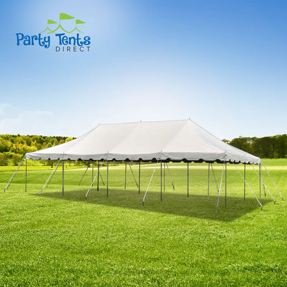 Party Tents Direct 20'x40' Canopy Tent, Weekender Canopy Pole Tent, Easy Up with Heavy Duty PVC White Top, 160 Person Capacity, Outdoor Canopies, Tents for Parties, Weddings & Events