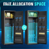 Superday 10-12 Rifle Gun Safe with Keyboard, Quick Access Large Gun Safe for Rifles, Locking Gun Cabinet Rifle Safe with Gun Safes Pockets and Adjustable Rifle Rack for Home, Office Superday