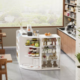 PAKASEPT Reception Desk with Counter for Retail & Checkout,Modern Front Reception Counter with Drawers & Open Shelves,L-Shaped Retail Counter with Storage for Countertop,Beauty Salon,Shop,Bar,White PAKASEPT