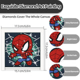 Mlife Diamond Art Painting Kits for Kids with Frame Art and Crafts for Kid, Diamond Art Kits for Kids Ages 4-8-12, Cartoon Art Kit for Kid,Adult Beginner,DIY,Gift,Home Decoration(Spiderman) Mlife