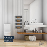 AURA NEST Set of 4 Towel Holder for Bathroom Wall, Modern Bamboo Wall Towel Rack for Rolled Towels, Sturdy Space-Saving Hanging Wood Towel Rack, Effective and Versatile for Spa, Guest Bath, Blanket AURA NEST