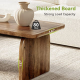 LITTLE TREE Farmhouse Coffee Table, 47 Inches Wooden Center Tables with Rounded Corners, Rectangular Living Room Tables, Modern Low Cocktail Tea Furniture for Living Room (Rustic Brown) LITTLE TREE