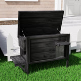 Black Outdoor Cat House Weatherproof Feral Cat Enclosure with Ice Pad for Summer, 100% Insulated All-Round Foam, Wood Large Feral Cat House for Multiple Cats 34.25" L*21.65" W*24.78" H CHXJF