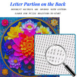 Bgraamiens Puzzle- Colorful Mandala Puzzle for Adults 1000 Pieces,Beautiful Floral in Water Drops Jigsaw Puzzle,Art Puzzle for Mandala Lovers Bgraamiens