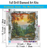 CHWGLFGG 5D Diamond Art Kits for Adults Beginners, Forest Landscape Diamond Painting Kits, DIY Full Round Drill Paint by Diamonds Dot Gem Art for Adults, Home Wall Decor 13.7X 13.7 Inch CHWGLFGG