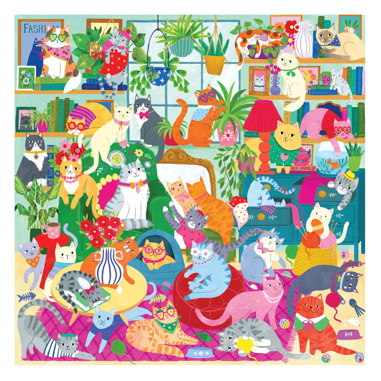 Mudpuppy Caturday Afternoon – 500 Piece Family Puzzle with Colorful and Fun Illustrations of Cozy Cats for Children Ages 8 and Up Mudpuppy