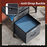 DEVAISE Mobile File Cabinet, Rolling Printer Stand with 3 Drawers, Fabric Vertical Filing Cabinet fits A4 or Letter Size for Home Office, Rustic Brown DEVAISE