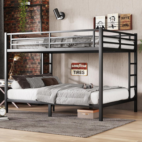 Bellemave Bunk Bed Queen Over Queen Size, Heavy Duty Metal Bunk Bed Frame, Queen Size bunk Bed for Adults, Adult bunk beds Heavy Duty, Queen Bunk Bed, Black Bellemave