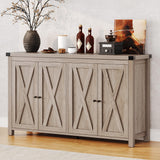 DWVO 55'' Sideboard Buffet Cabinet with Storage, Farmhouse Kitchen Storage Cabinet with Doors, Large Coffee Bar Cabinets with Adjustable Shelves for Kitchen, Living Room, Grey DWVO