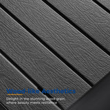 Wisteria Lane Aluminum Outdoor Furniture Patio Coffee Table, All-Weather Outdoor Metal Coffee Table, Modern Rectangle Coffee Table for Balcony, Garden, Black Wisteria Lane