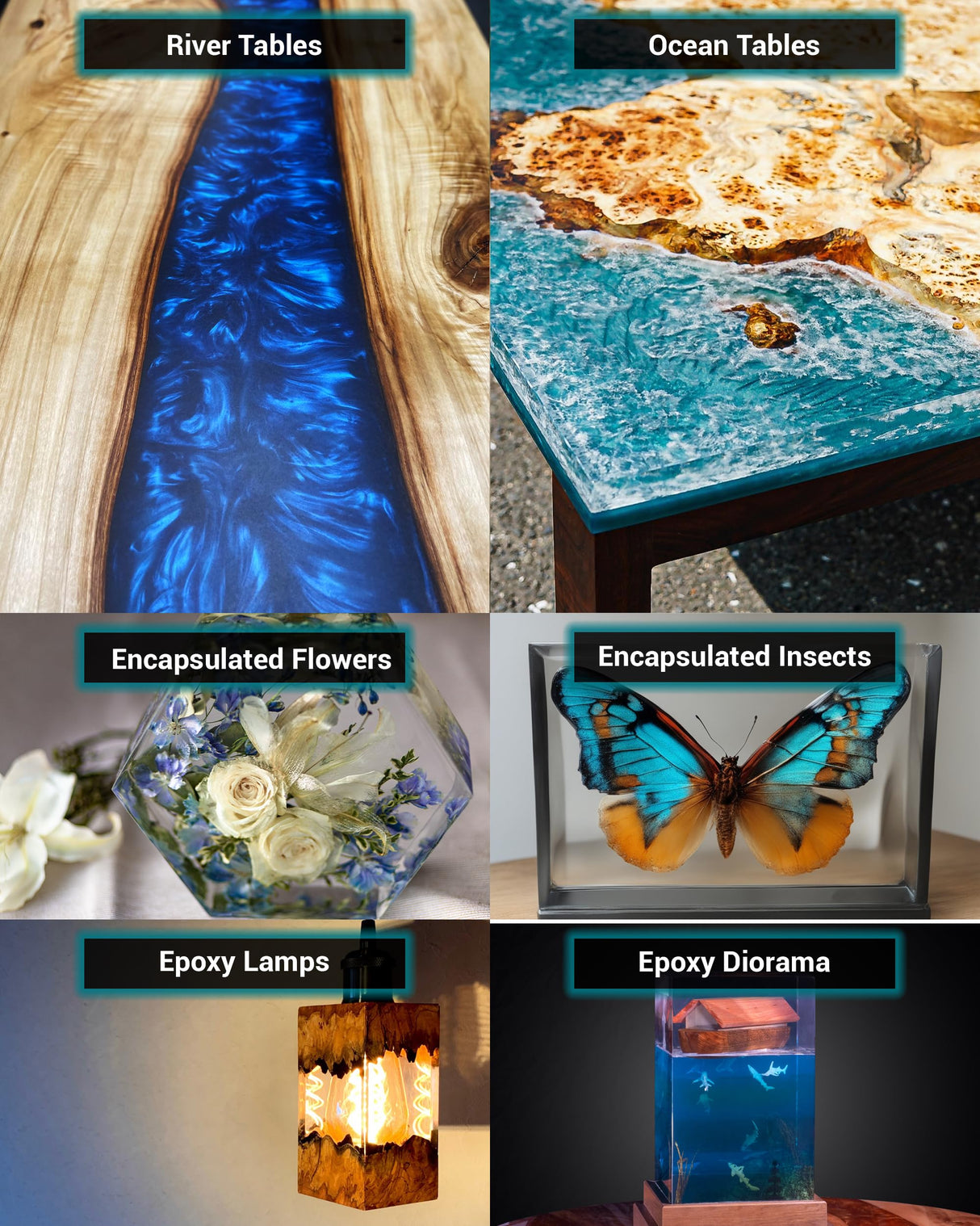 EcoPoxy FlowCast Deep Pour Epoxy Resin Kit - 1.59 Gal / 6L: UV/Yellowing Resistant, Bio-Based Resin | Water Clear Epoxy for River/Ocean Tables and Other Deep Casting Bubble Free Epoxy Projects EcoPoxy