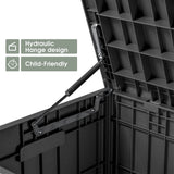 Greesum 82 Gallon Resin Deck Box All Weather Large Outdoor Storage for Patio Furniture, Toys, Garden Tools, Lockable, Black Greesum