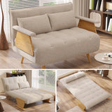 JASIWAY Convertible Chair Bed Sleeper for Adults, Linen 3-In-1 Convertable Single Sleeper Chair for Small Spaces, Trifold Futon Chaise Lounge that Turn into Beds, Adjustable Backrest (76.6"D X 44.9"W) JASIWAY