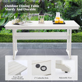 AZXZCS HDPE Dining Table Set for 10,12-Piece Outdoor Table and Chairs Include 10 Dining Chairs and 2 Pcs 62.5" Patio Dining Table with Umbrella Hole (White) AZXZCS