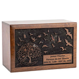 INTAJ Cremation Urn for Human Ashes Adult Male Female - Tree of Life Wooden Box Urn for Ashes - Handmade Decorative Funeral Urn (Customised Tree INTAJ