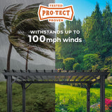 Backyard Discovery Stratford 16' x 12' Traditional Galvanized Steel Pergola Kit with Shade Sail Canopy, Powder-Coated Finish, All-Season Durability, High-Wind Rating for Outdoor Patio, Deck, Garden Backyard Discovery