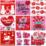 9 Pcs Christmas 5D Diamond Painting Kits - Valentine's Day Round Drill 5D Diamond Heart Craft Handmade Square Drill Diamond Painting Art (Heart Style) Charniol