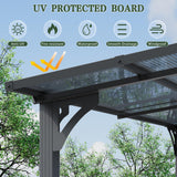 Vongrasig 10’ x 8’ Gazebo for Patio, Large Wall-Mounted Pergola Gazebo on Clearance, Outdoor Lean to Awnings for Backyard, Deck, Patio Vongrasig