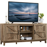 Yaheetech Entertainment Center with Storage, Farmhouse TV Stand for 65 Inch TVs, Wooden TV Console Cabinet with Barn Doors for Living Room, Rustic Oak Yaheetech