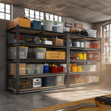 REIBII 2500LBS Garage Shelving 72''H Storage Shelves Heavy Duty Shelving 5 Tier Metal Shelves for Garage Shelves Adjustable Shelving Units and Storage for Closet Pantry Shelf, 39.4"W x 72"H x 19.7"D REIBII