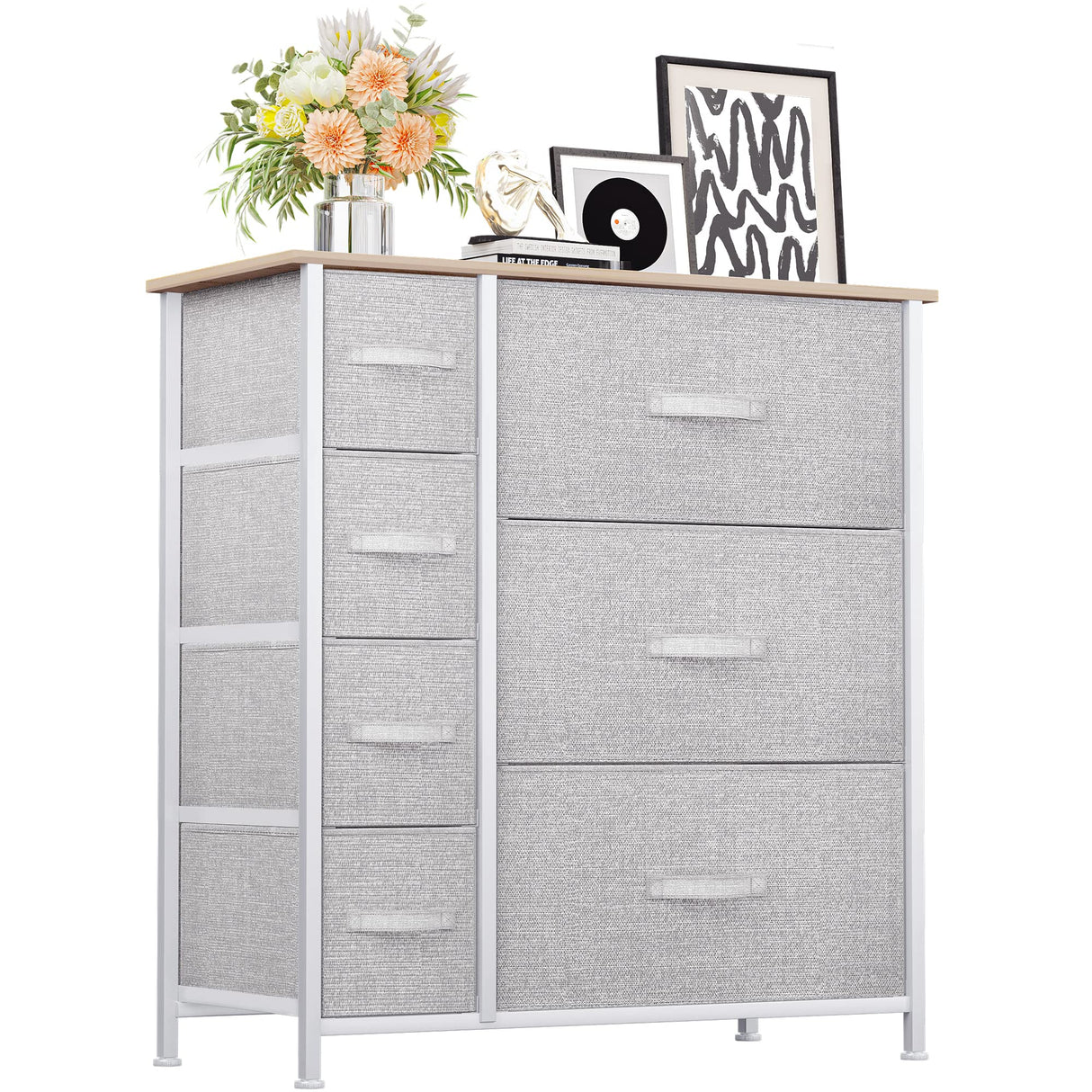 YITAHOME Dresser for Bedroom, 7 Drawers Fabric Dresser, Organizer Unit for Living Room, Hallway, Closets - Sturdy Steel Frame, Wooden Top & Easy Pull Fabric Bins YITAHOME