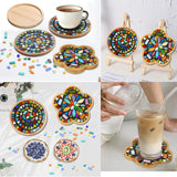 Nuyoach Diy Mosaic Craft Kit For Adults,Stained Glass Kits Mosaics Tiles For Crafts With Large Wooden Coaster Making Materials Package,Mosaic Ceramic Bulk Supplies For Women Kids Beginners Decor Gifts Nuyoach