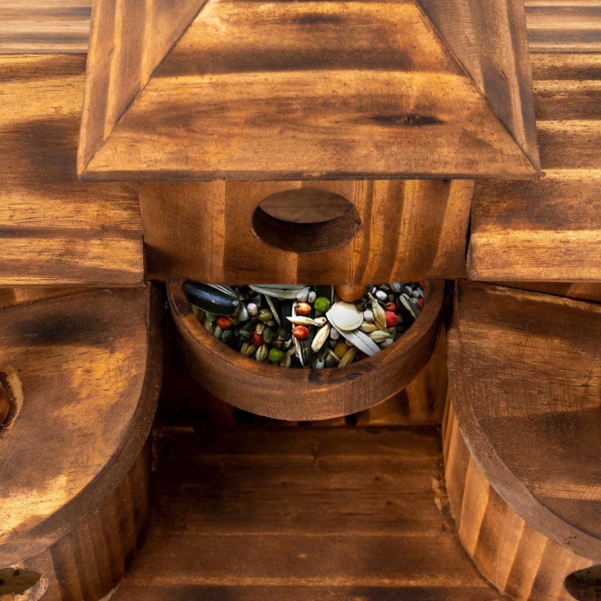 COLEBA Bird Houses for Outside,Outdoor 5 Hole Bird House Room for 5 Bird Families Bluebird Finch Cardinals Hanging Birdhouse for Garden COLEBA