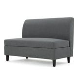 GDFStudio Christopher Knight Home Tovah Fabric Storage Loveseat, Charcoal GDFStudio