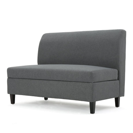 GDFStudio Christopher Knight Home Tovah Fabric Storage Loveseat, Charcoal GDFStudio