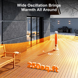 Outdoor Heater for Patio, 1500W Infrared Electric Heaters Indoor w/Remote, 60° Oscillation, 9H Timer, 9 Heat Level, Tip-Over/Overheating Protection, Safety Lock, for Garage, Porch, Gazebo,White Slkdrft