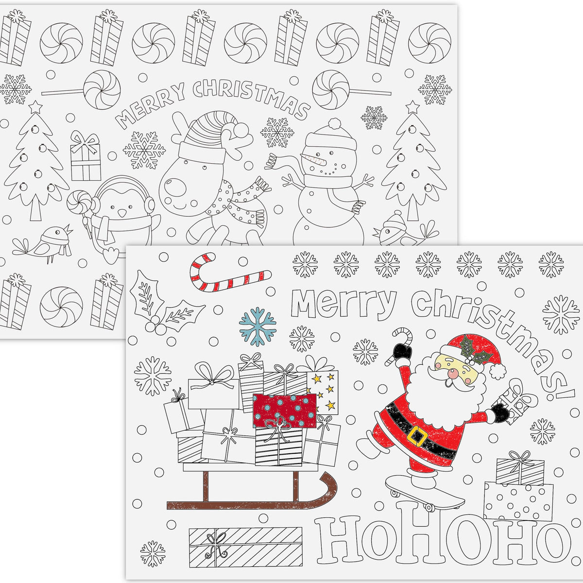Iconikal Color-Your-Own 2-Sided Reversible Disposable Paper Place Mats ...