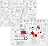 Iconikal Color-Your-Own 2-Sided Reversible Disposable Paper Place Mats, Christmas, 14 x 10-Inches, 22-Count Iconikal