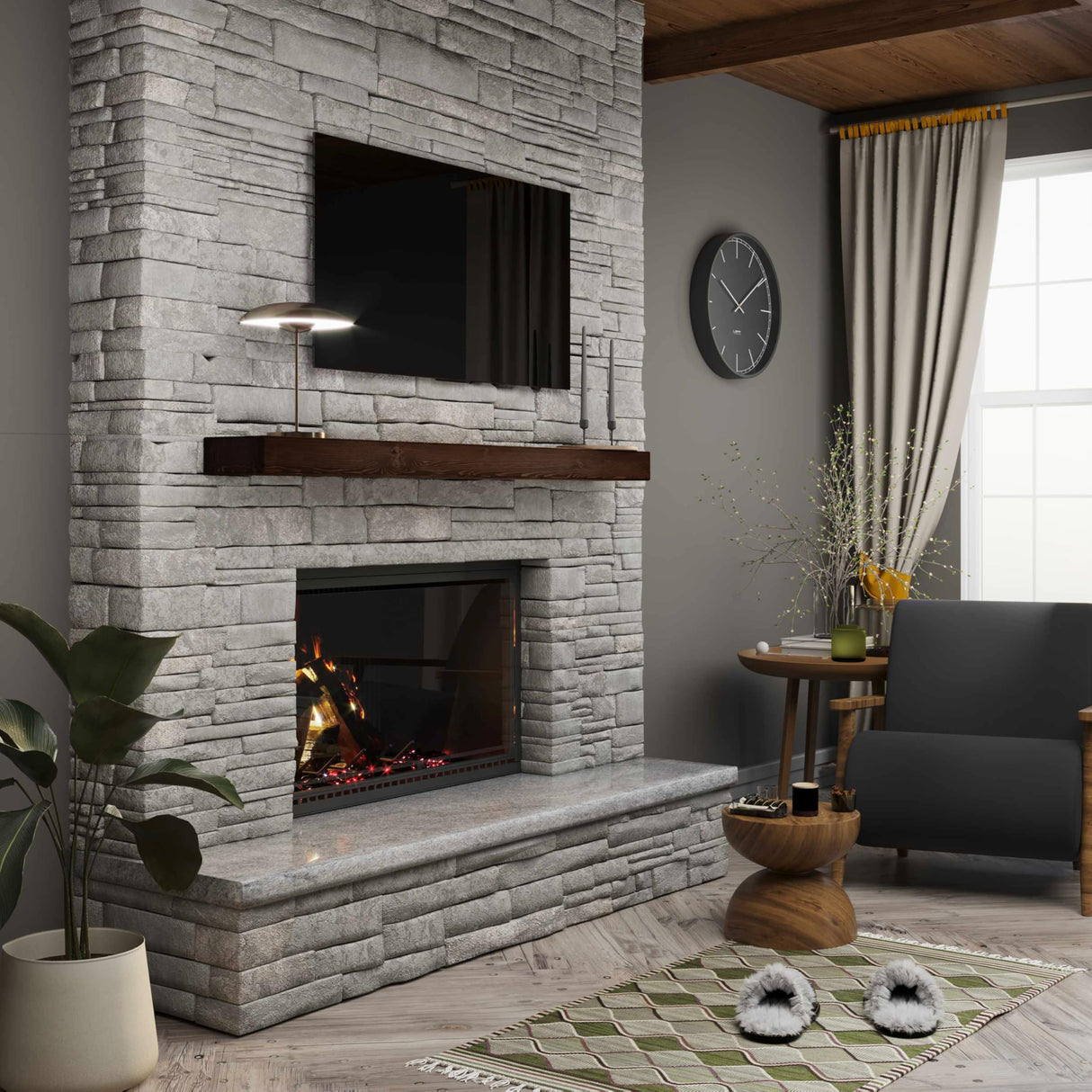 BoscoMondo 48 Inch Fireplace Mantel - Solid One Piece Rustic Wood - Wall Mounted Floating Farmhouse Shelf - with Invisible Heavy Duty Metal Bracket (48", Intense Brown) BoscoMondo