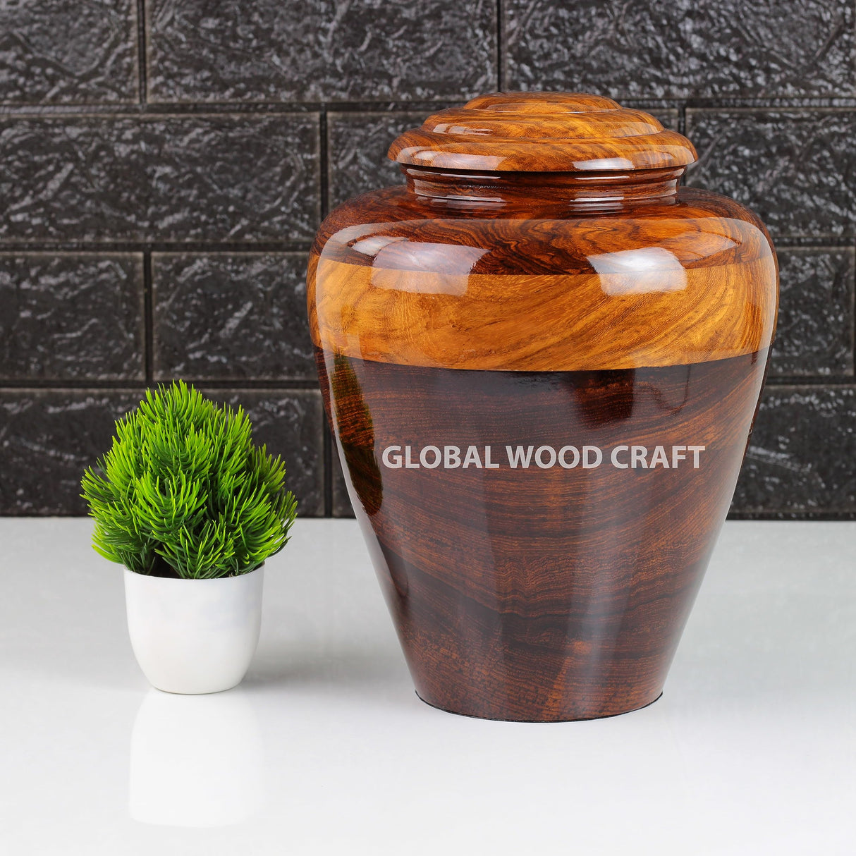 Rosewood Handmade Cremation Urn | Unique Design Turn Wood Adult Ash - Male & Female Ashes | Premium Quality Human Urns | Natural Wood Urn (Large) Generic